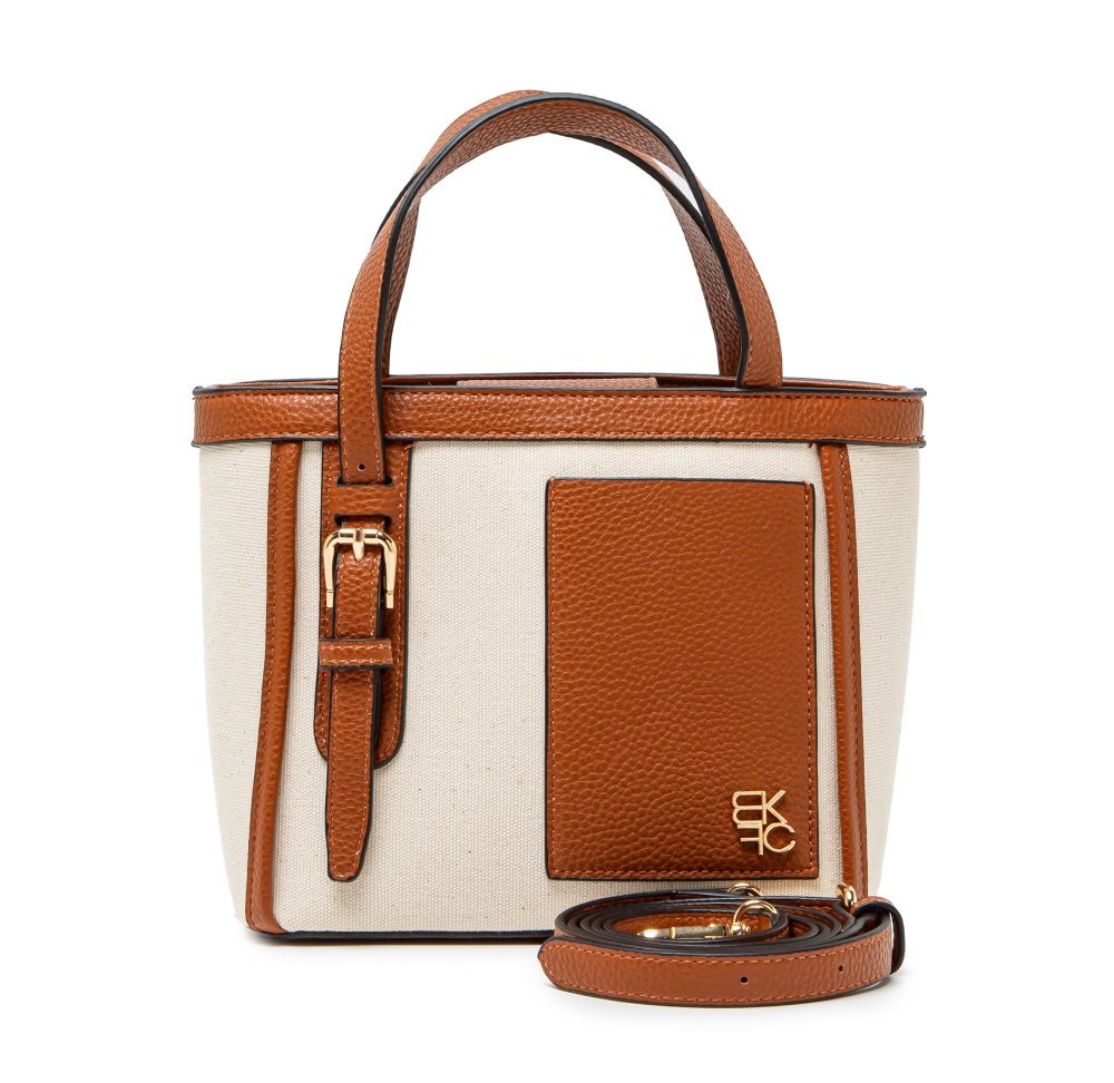 Wren faux leather trim Tote Bag by Mia K