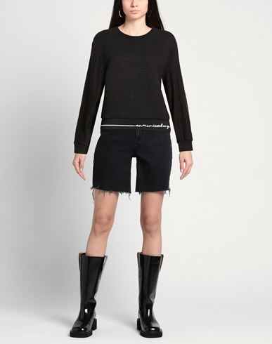 Woman Sweatshirt Black Size L Polyester, Cotton