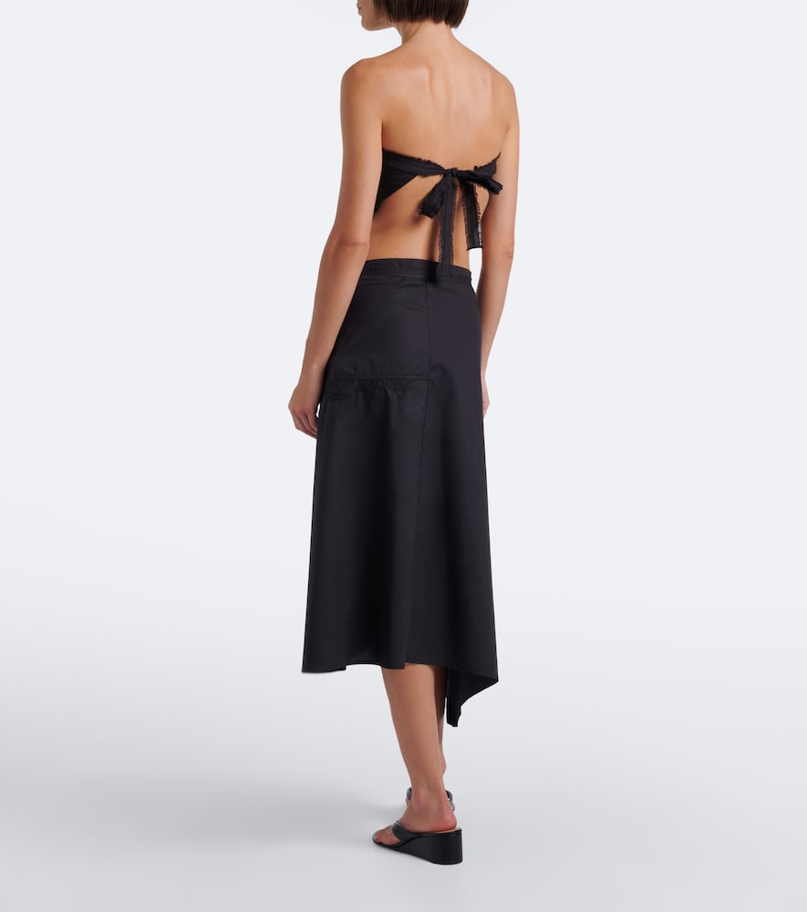 Klara asymmetric cotton midi skirt