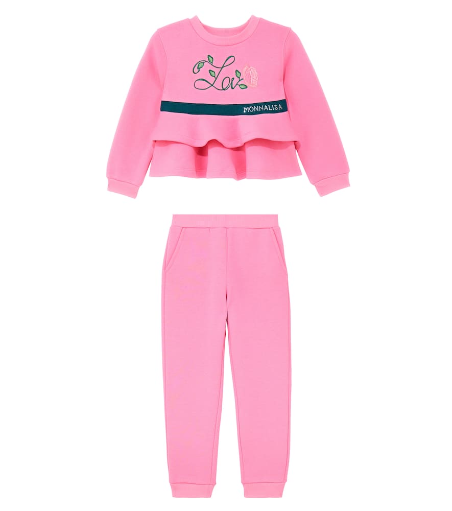 Cotton-blend sweatshirt and sweatpants set