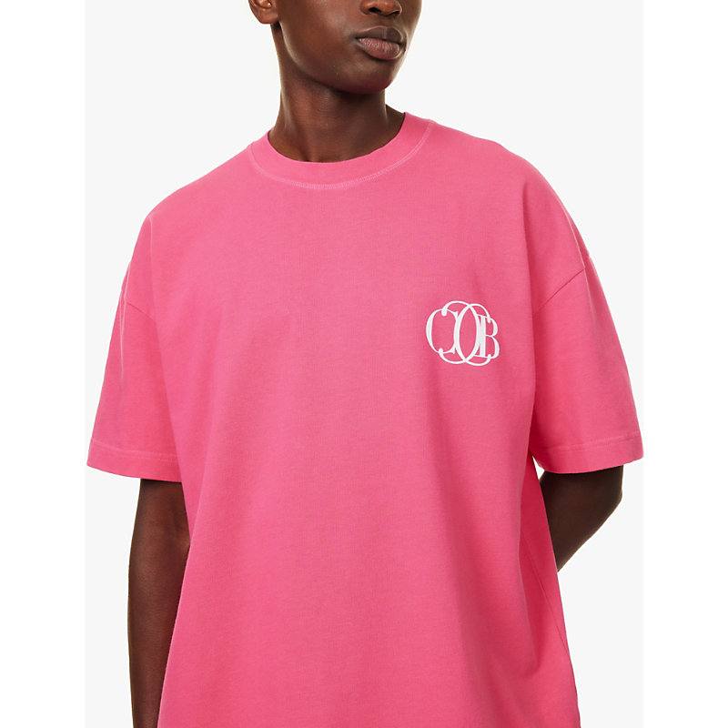 Mens Pink Hotel Logo-print Cotton-jersey T-shirt