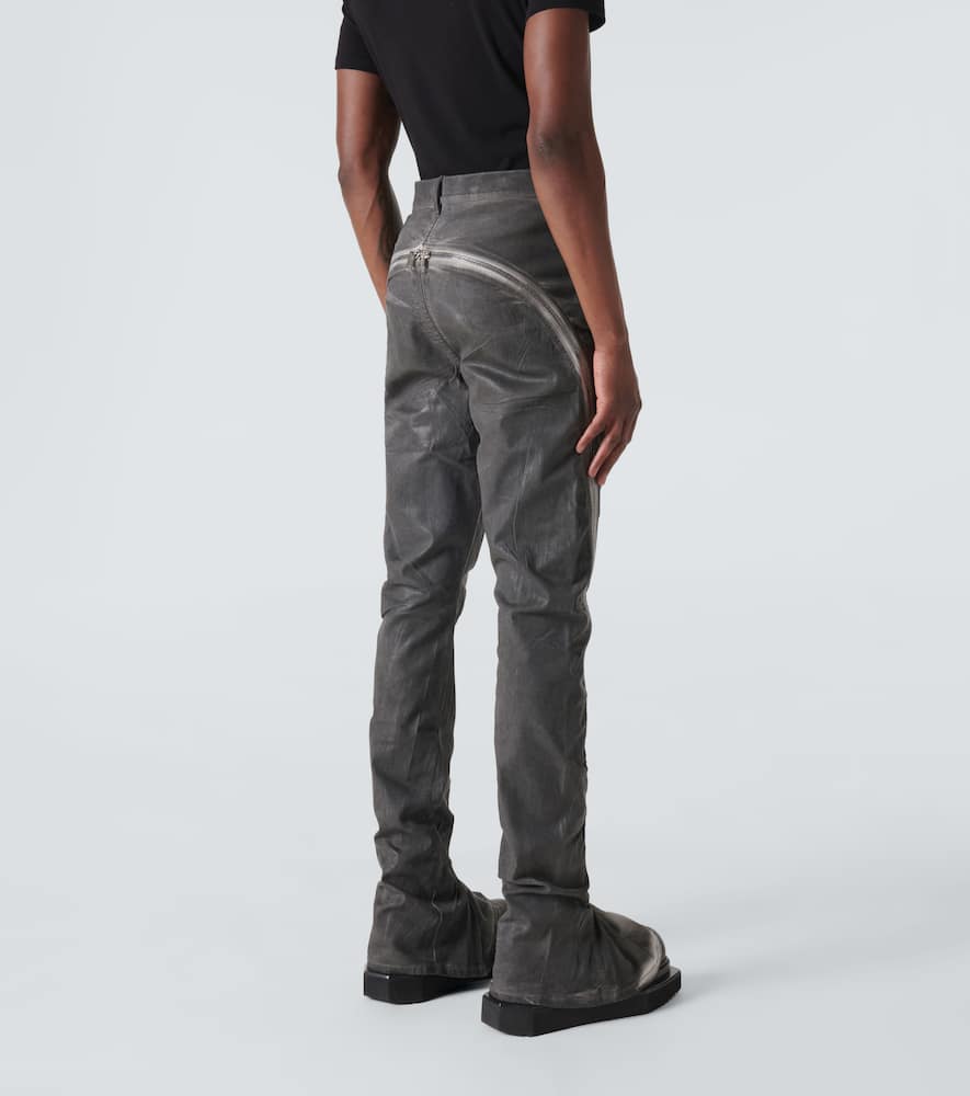 Paneled tapered jeans