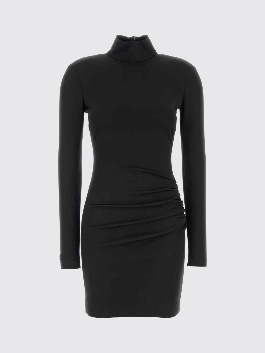 Ruched high-neck minidress - Black