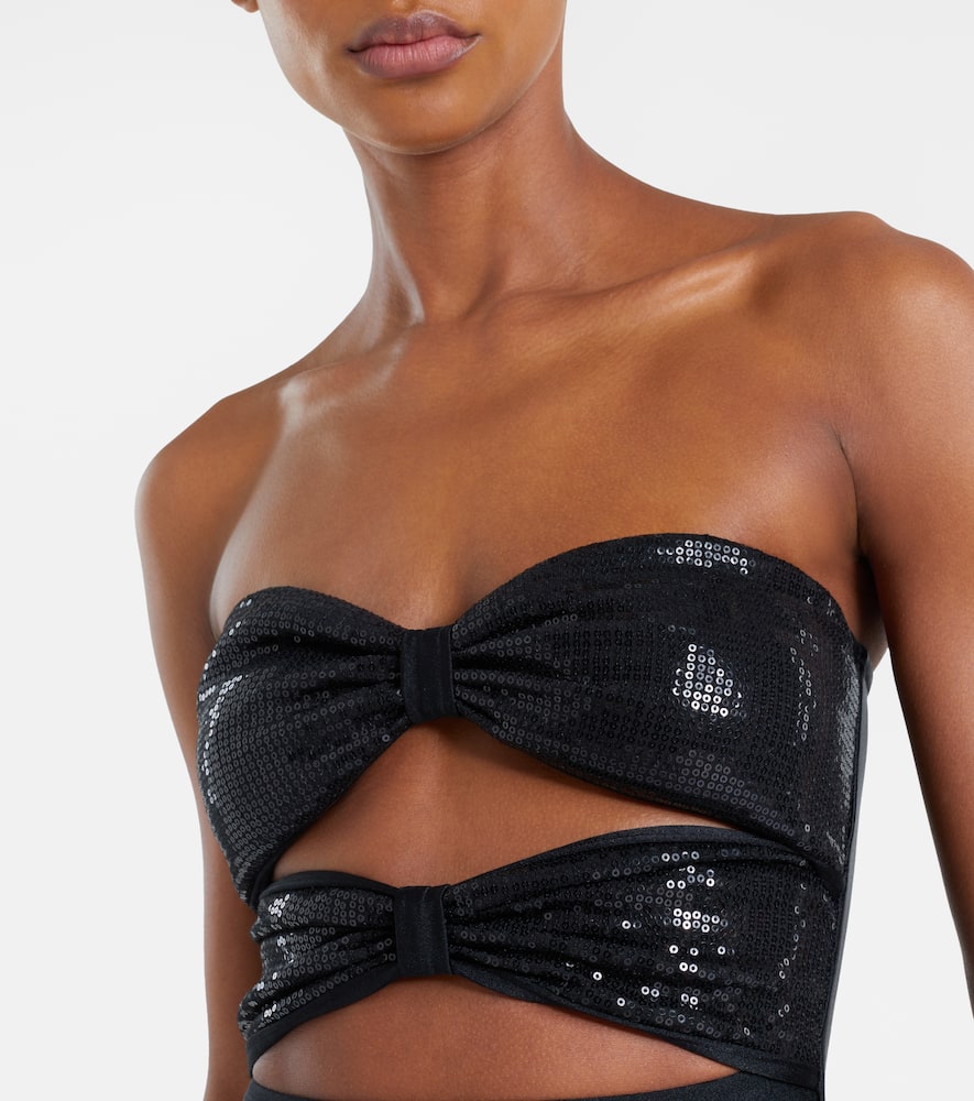 Cutout sequined swimsuit