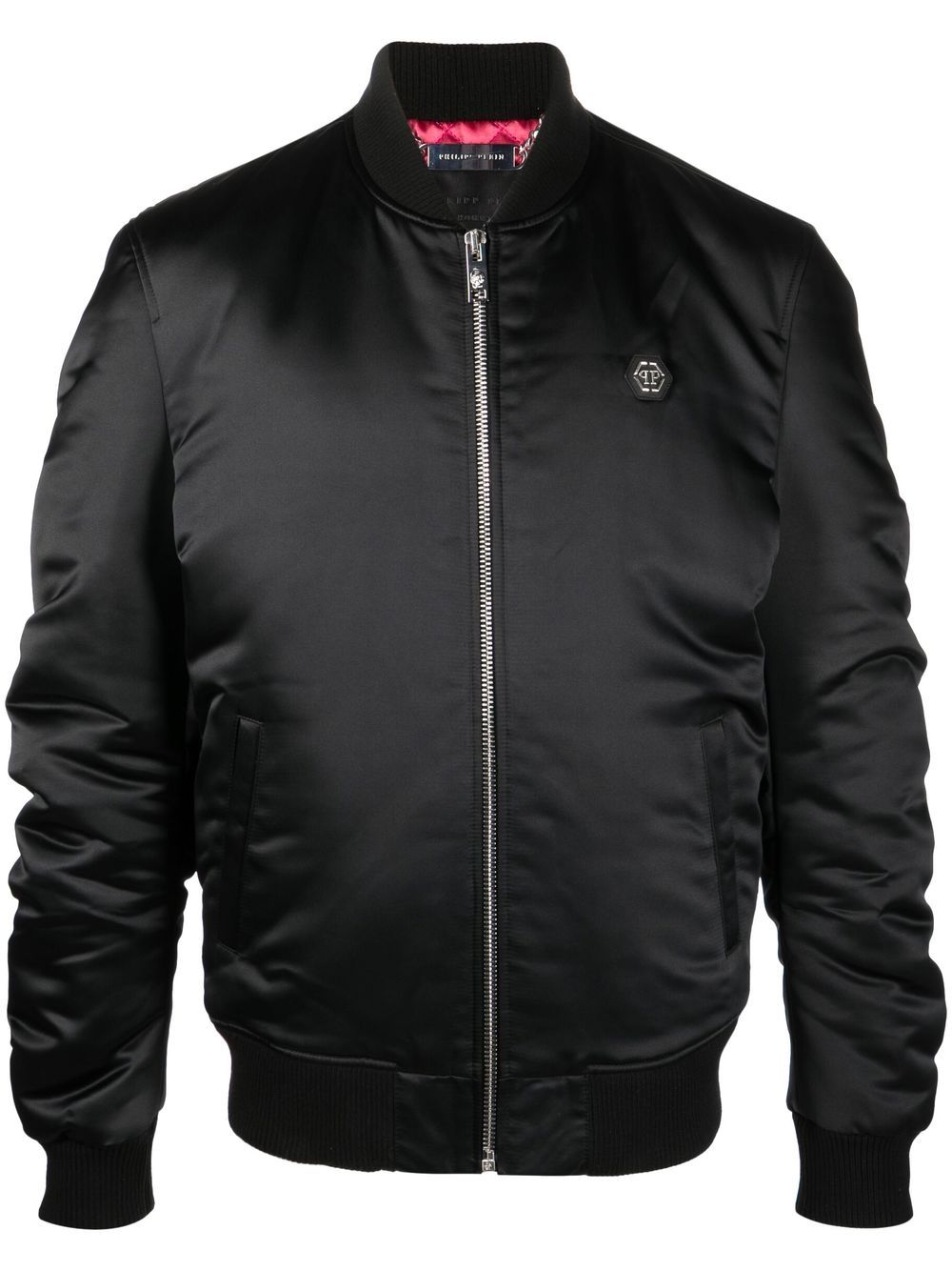 Teddy bear print bomber jacket - Black
