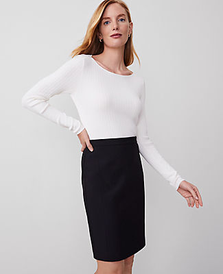 Ann Taylor Seamed Pencil Skirt in Bi-Stretch