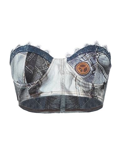 Moschino Jeans Woman Top Blue Size 6 Viscose, Elastane