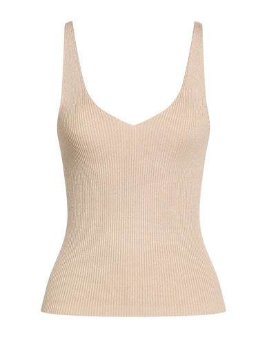 Woman Top Beige Size L EcoVero viscose, Nylon