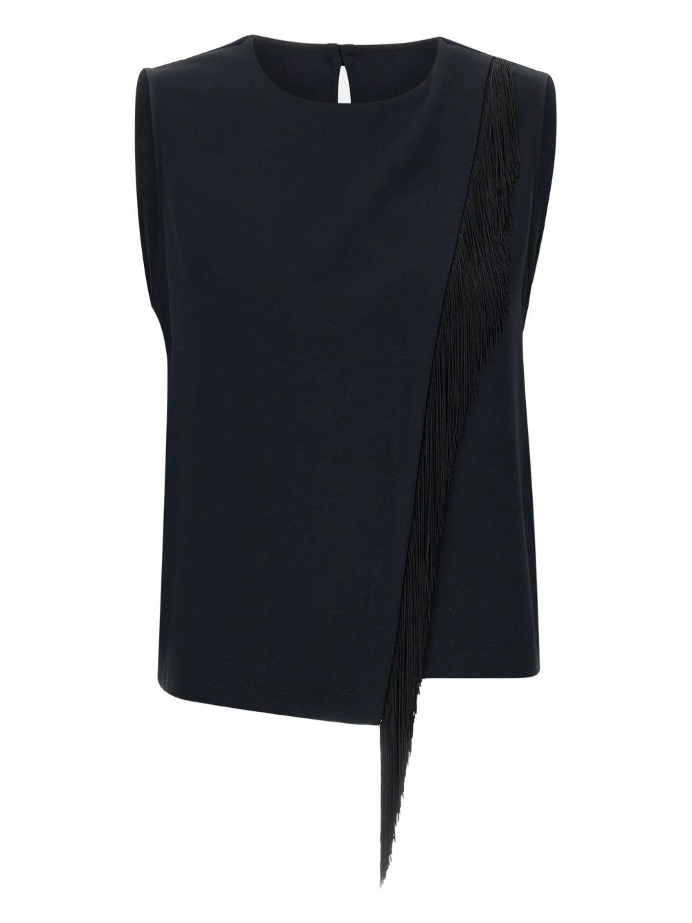 Fringe-detailing top - Black
