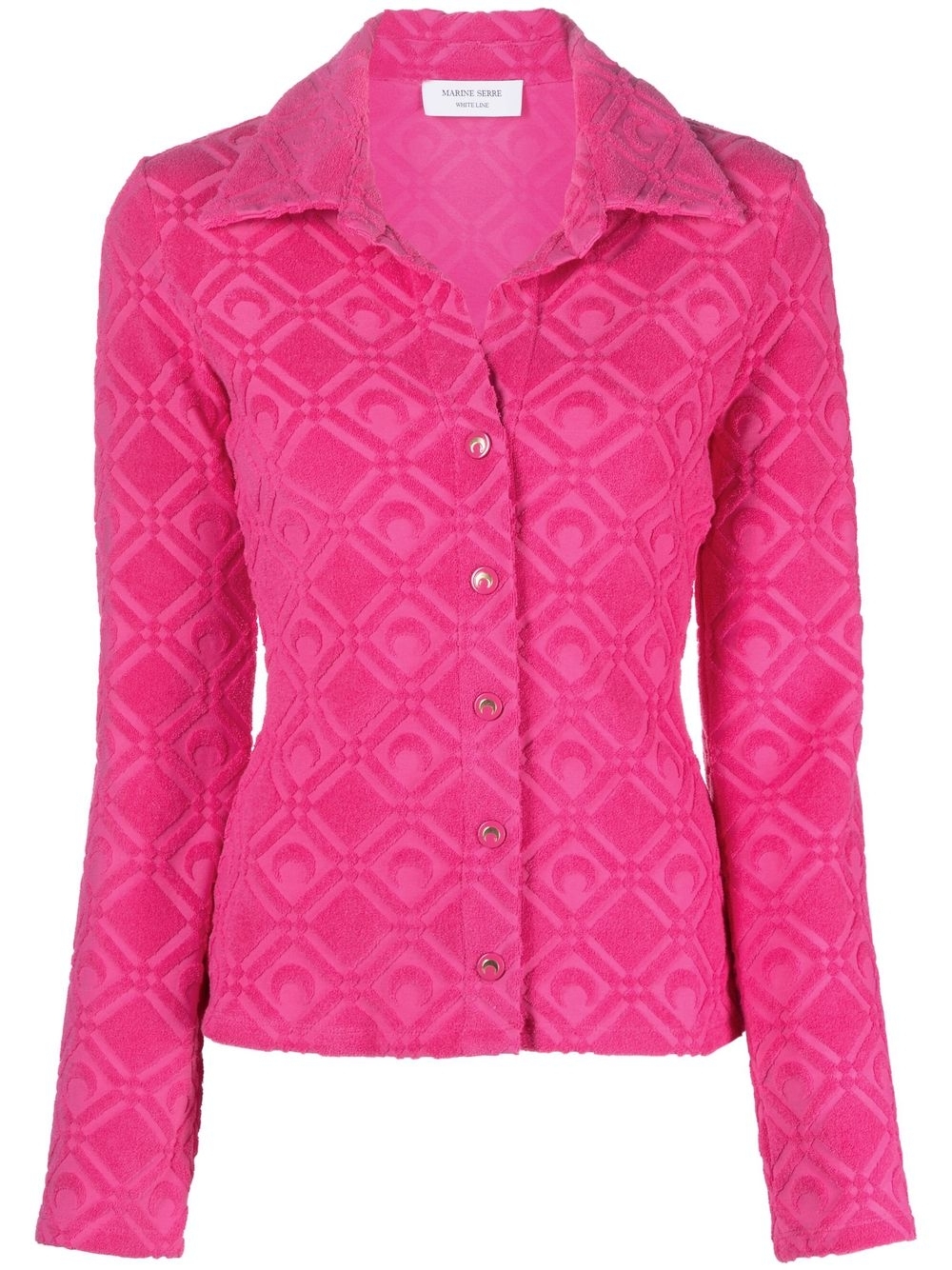 Moon Sponge patterned-jacquard shirt - Blue