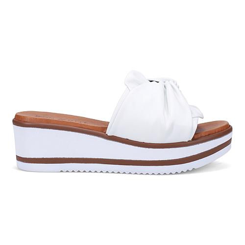Priccila Lightweight Leather Wedge Slide Sandal