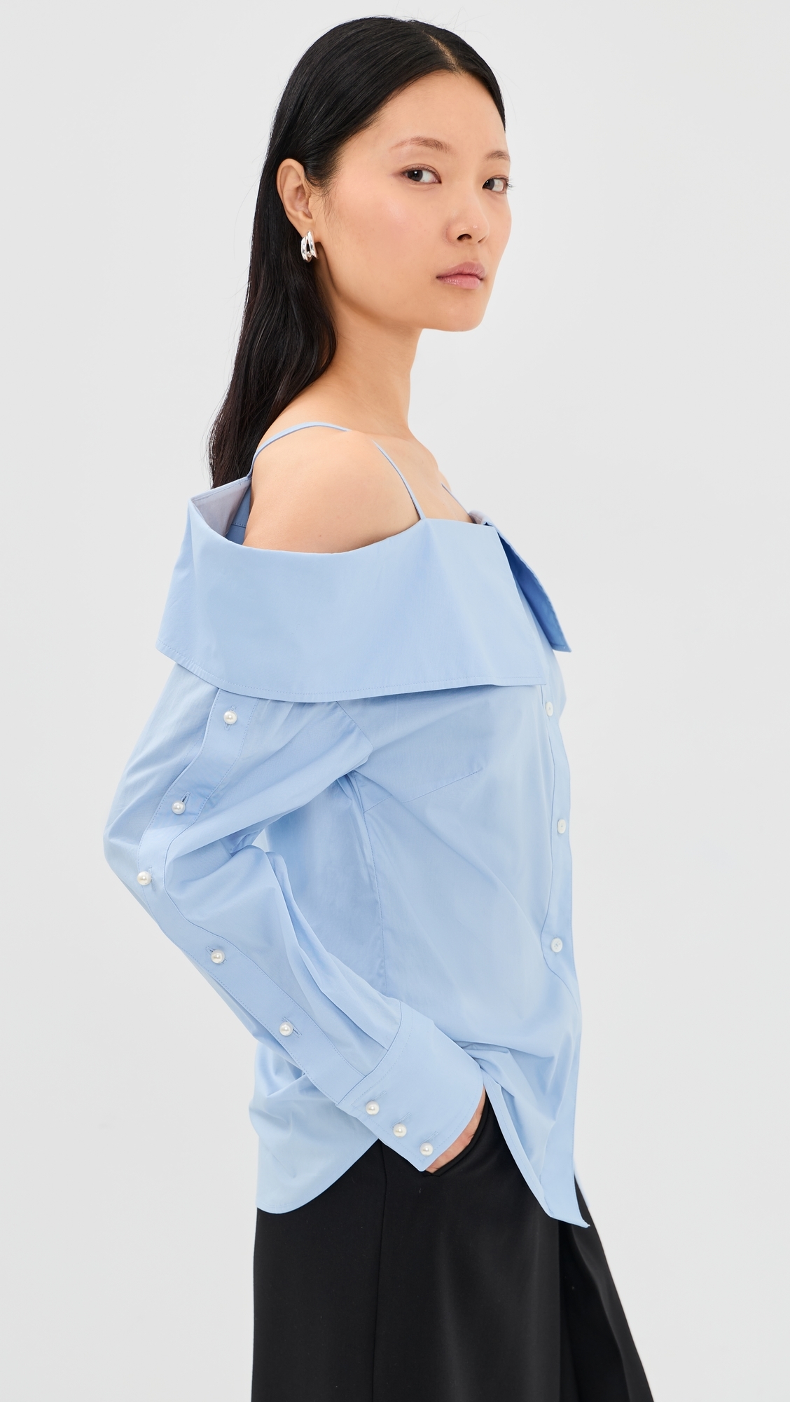 Snap Strap Shirt Light Blue