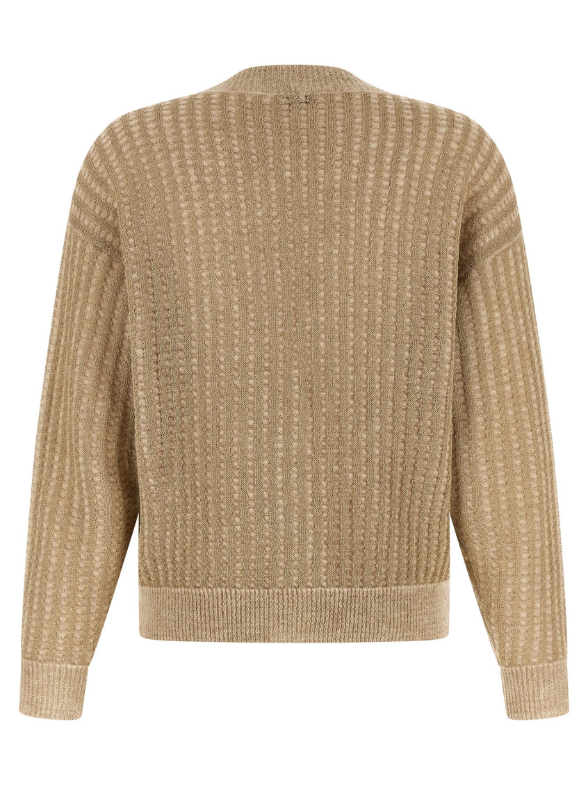 Waffle Lamé Cardigan