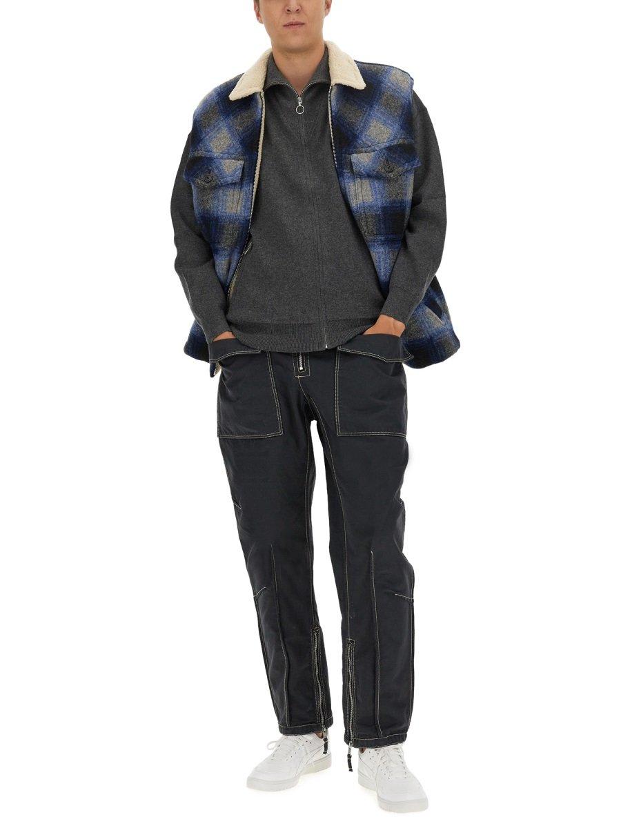 Plaid Checked Zip-up Gilet