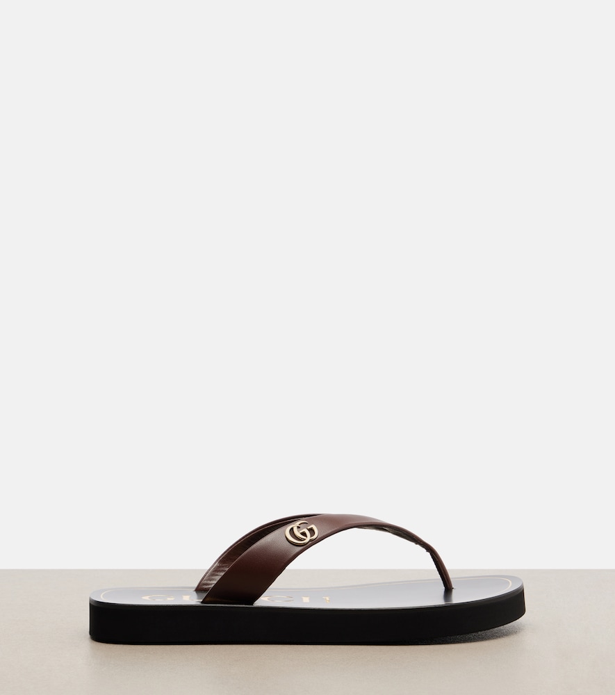 Mila Double G leather thong sandals