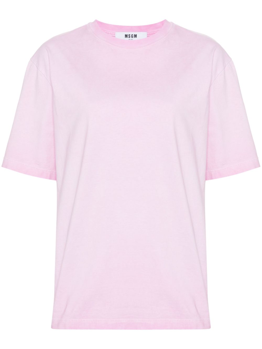 Logo-embroidered cotton T-shirt - Pink
