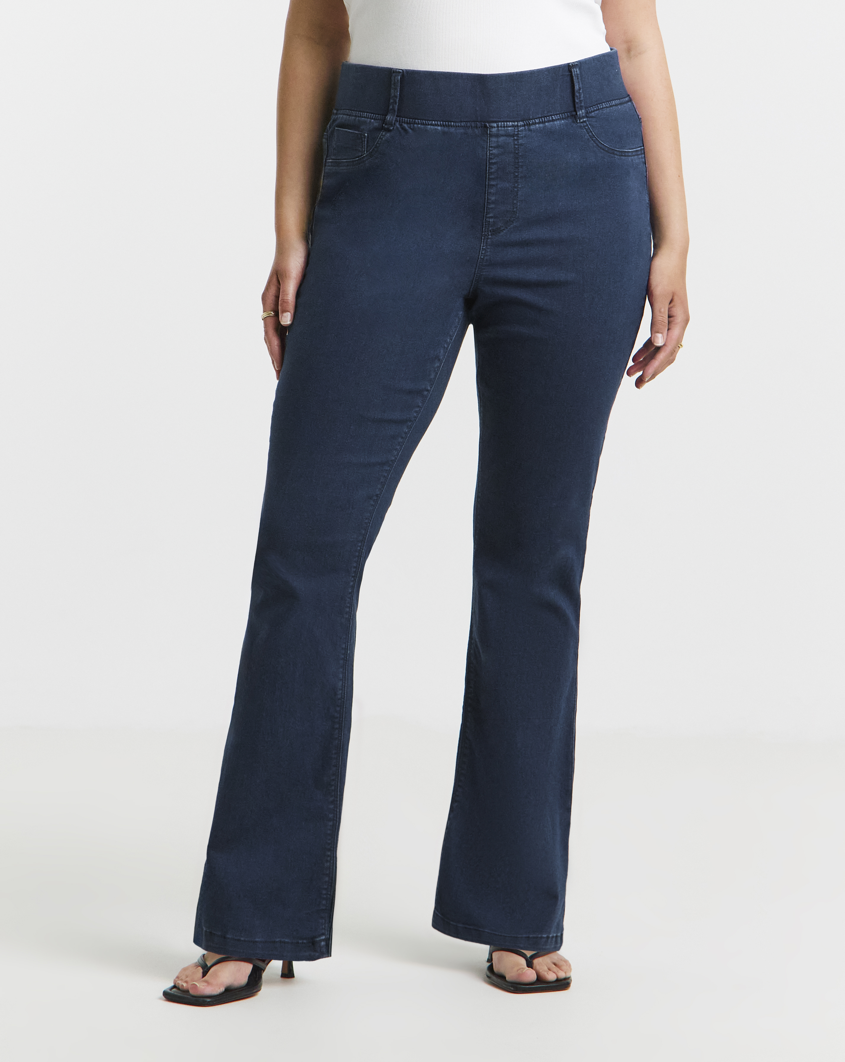 Simply Be Flared Pull On Jeggings - Blue