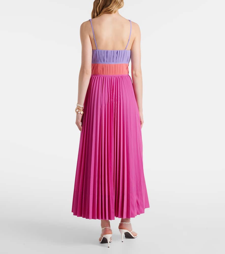 Stephanie pleated poplin midi dress