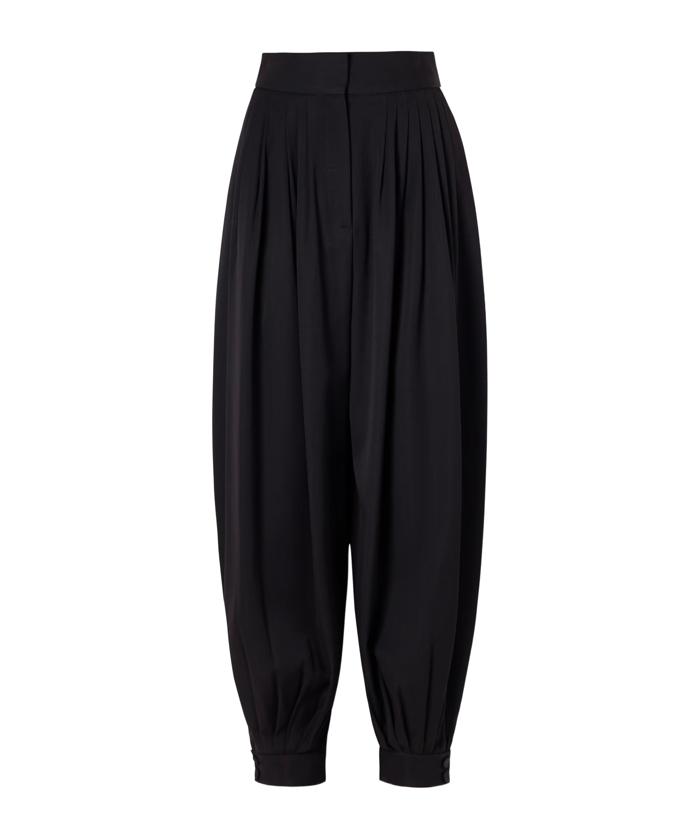 Pleated wool tapered pants