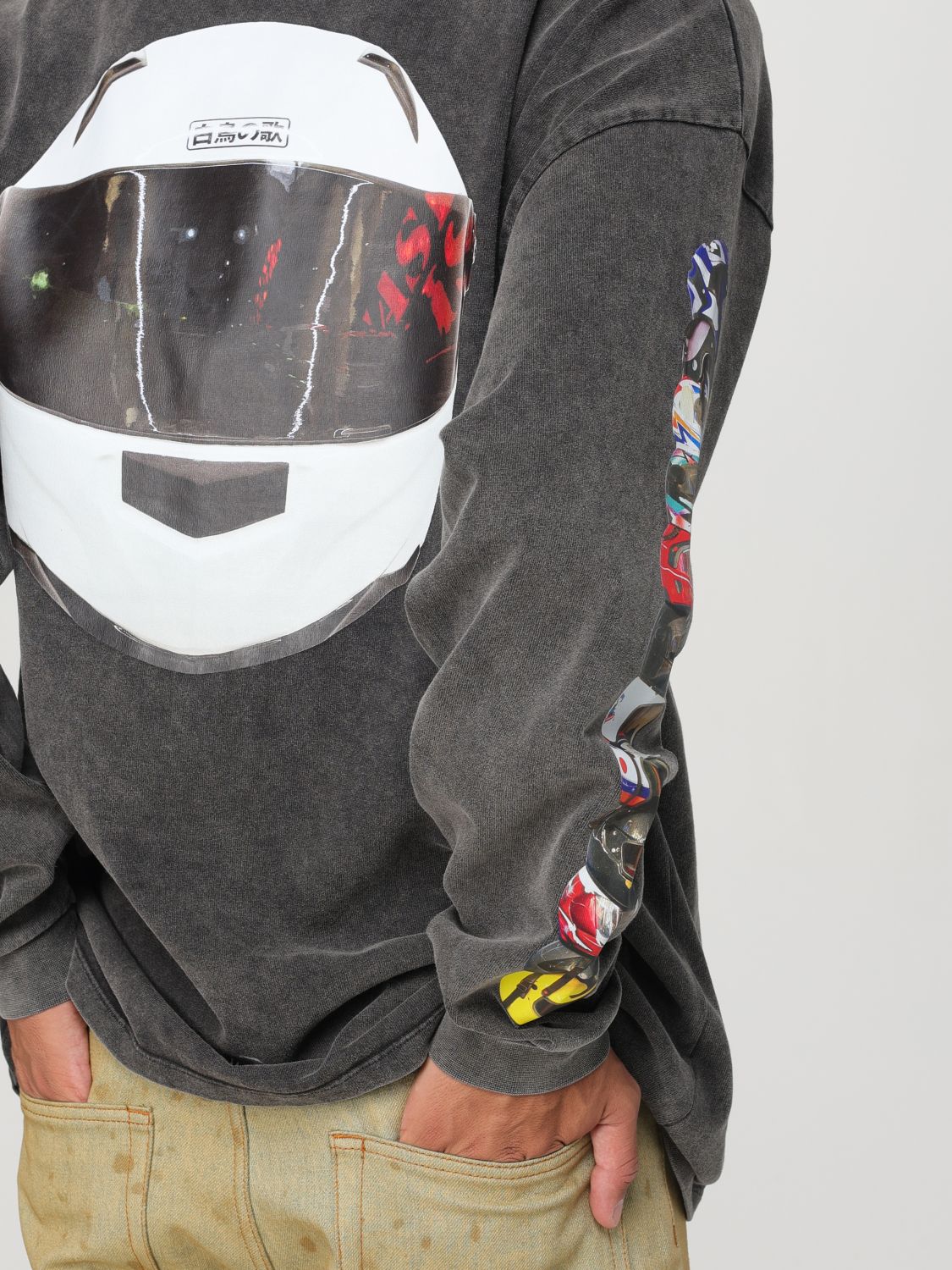 Printed long-sleeve T-shirt - Grey