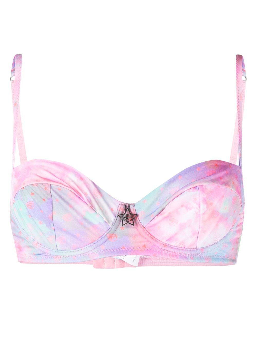 Eye Star-print bikini top - Pink
