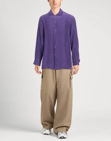 Man Shirt Purple Size 36 Silk