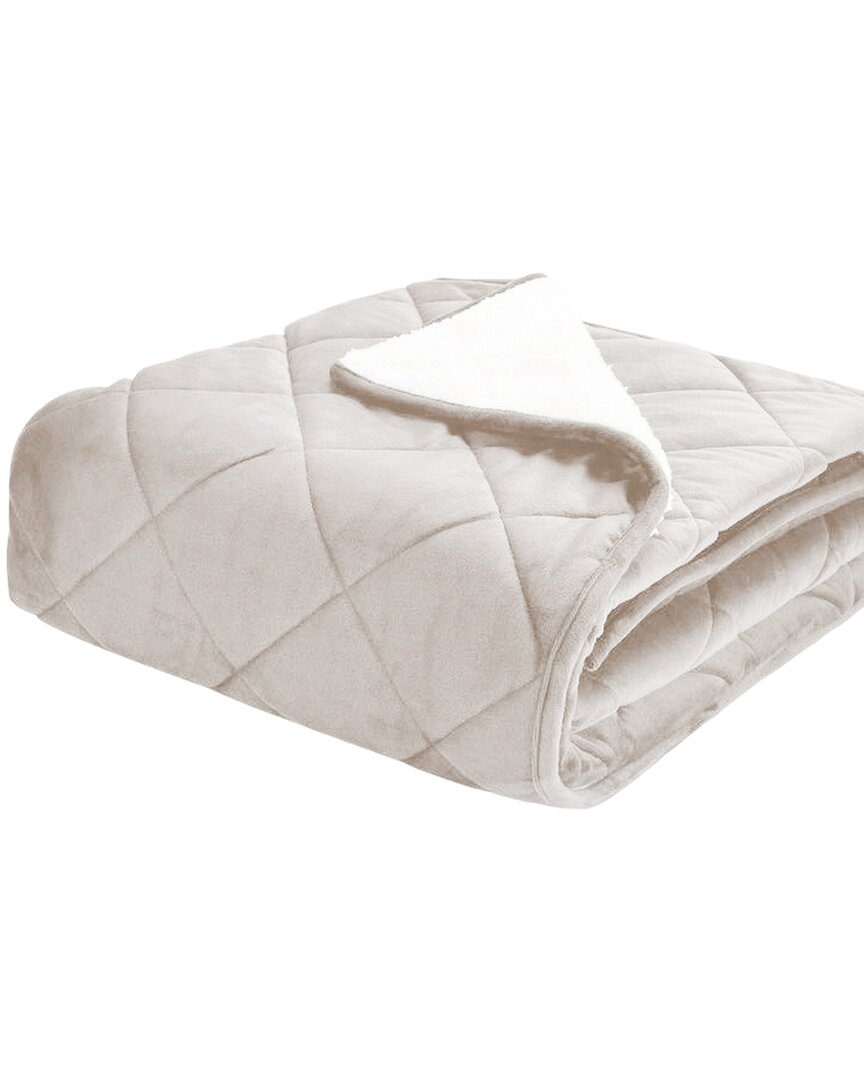 St. James Home Quilted Velvet & Sherpa Foot Pocket Throw