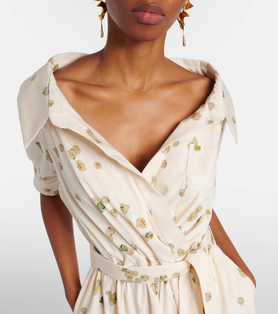 Lydia floral cotton-blend wrap dress