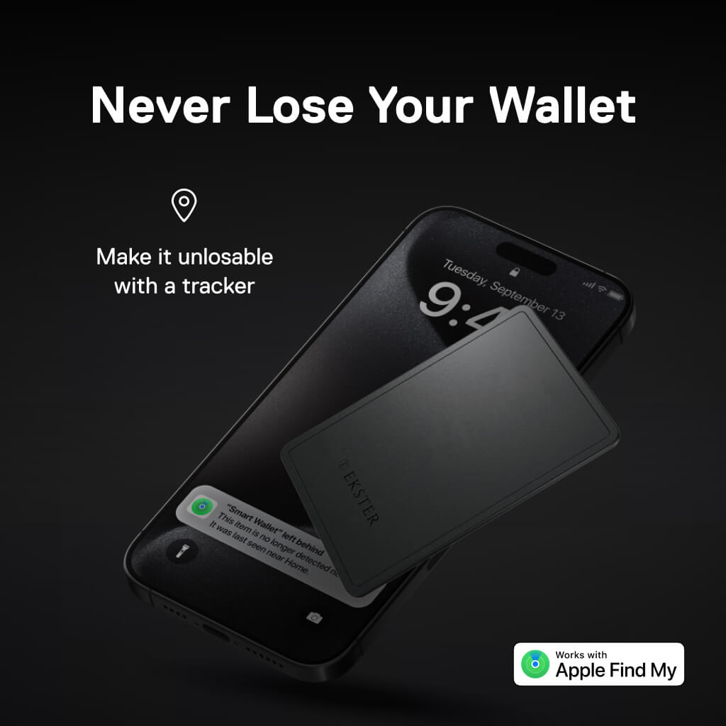 Men's Wallet - Smiley x Ekster Premium Slim Men's Wallet Trackable Wallet Leather Smart Wallet RFID Blocking