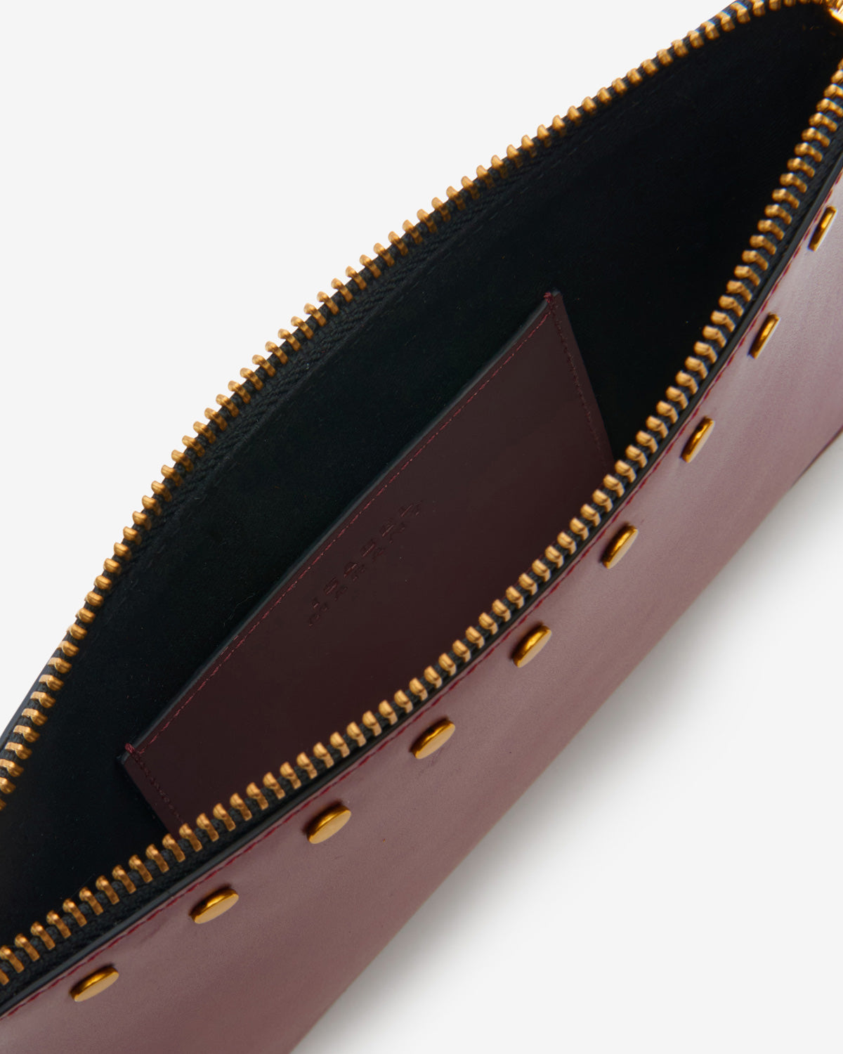 Flat Pouch Clutch - Women - Burgundy -