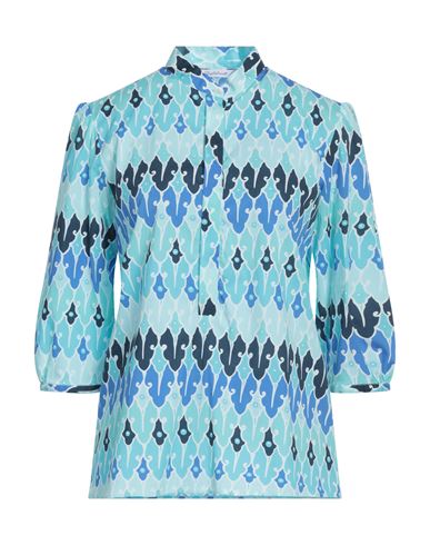 Woman Top Turquoise Size 6 Cotton, Elastane