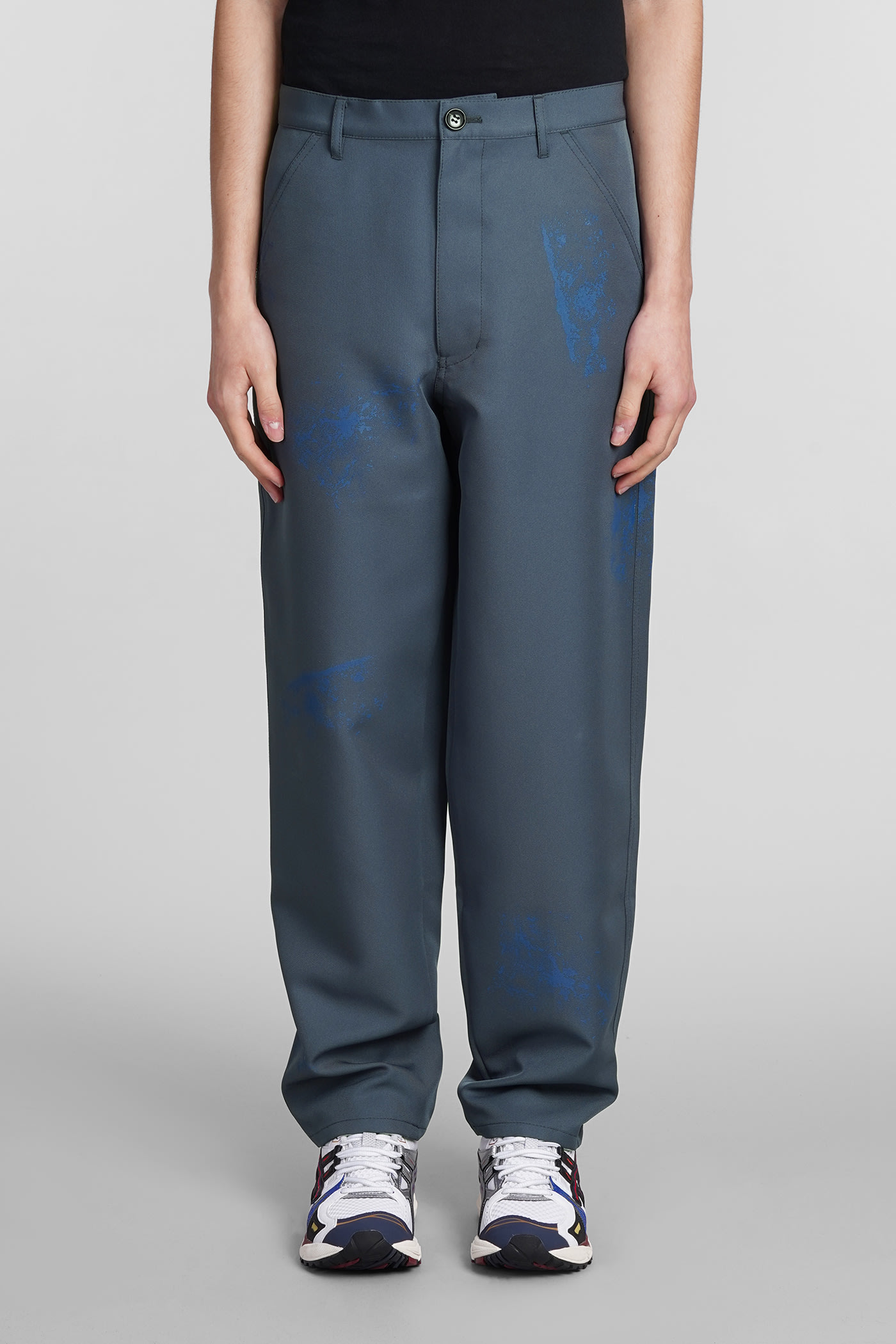 Spray-paint wide-leg trousers - Green