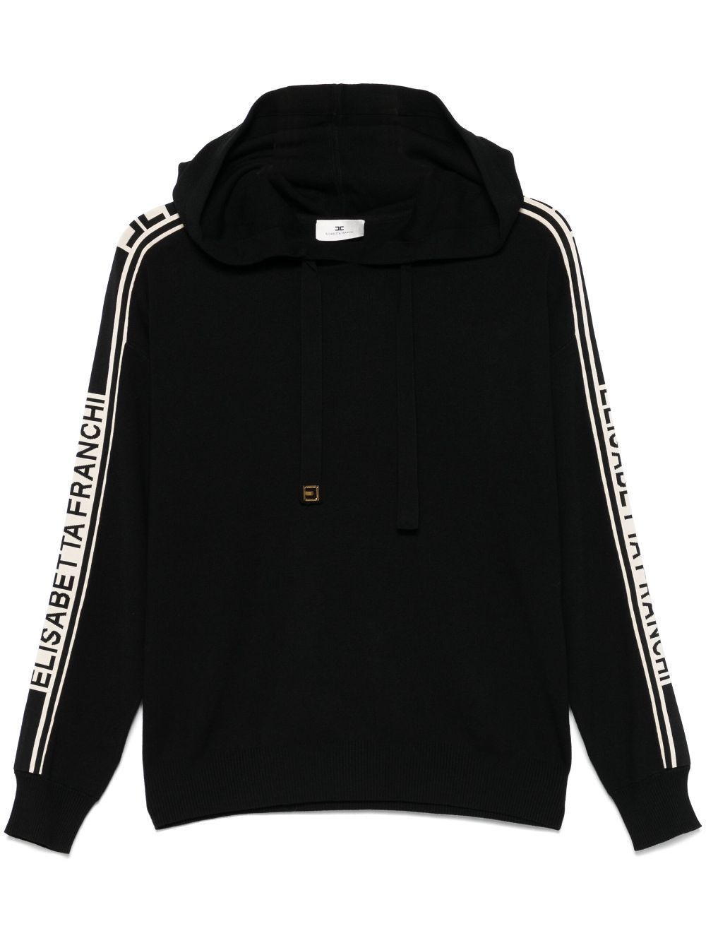 Contrast-band hoodie - Black