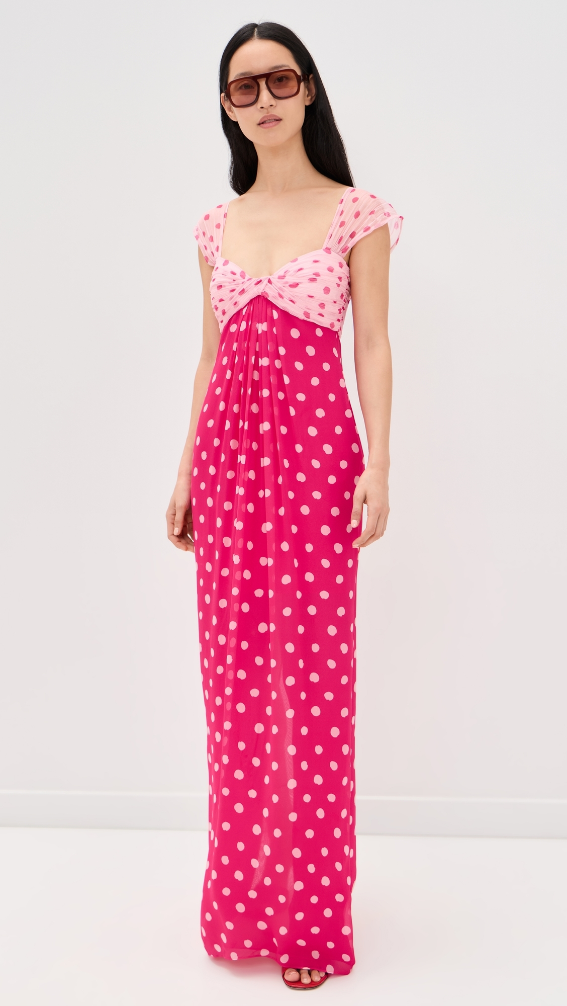 Chani Long Dress Polka Strawberry