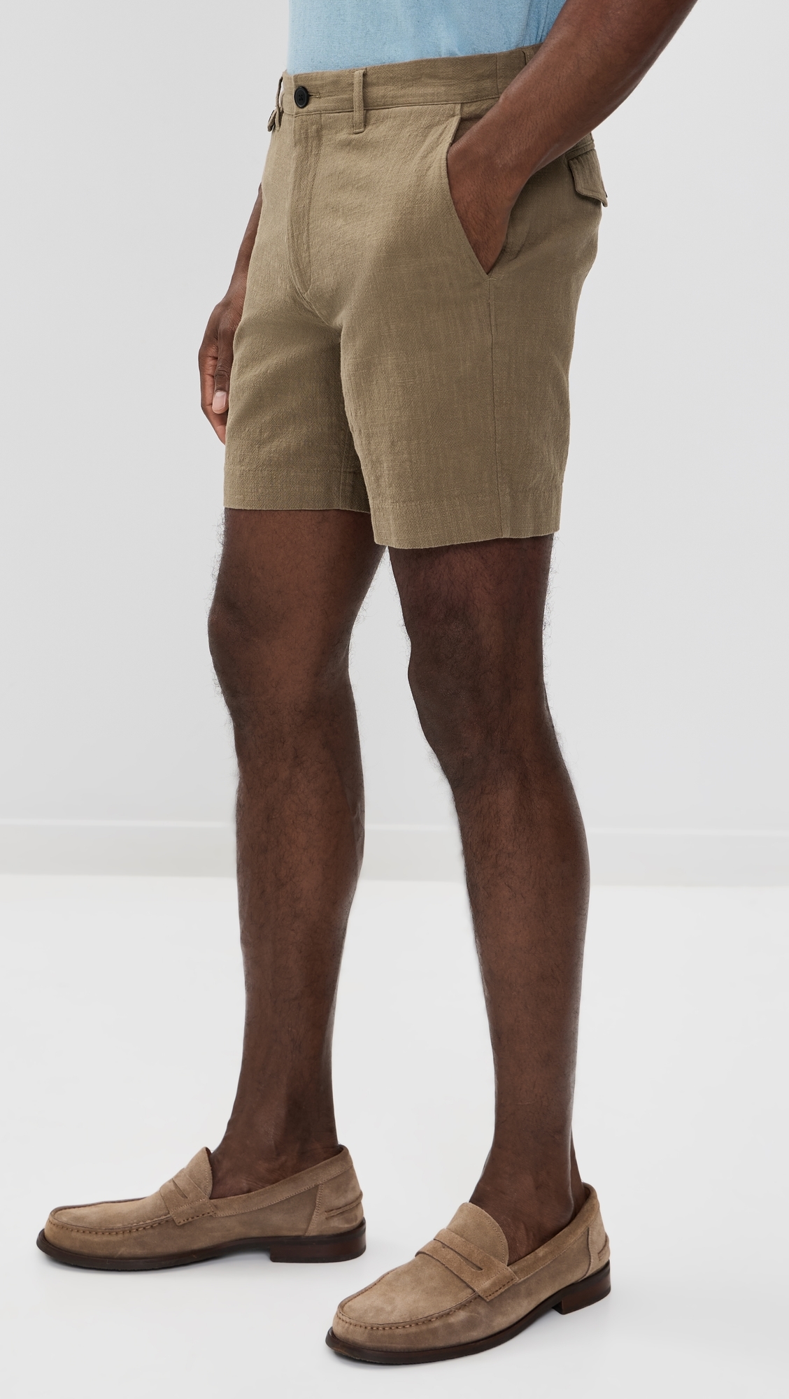 Slub Cotton Moore Shorts Moss Green