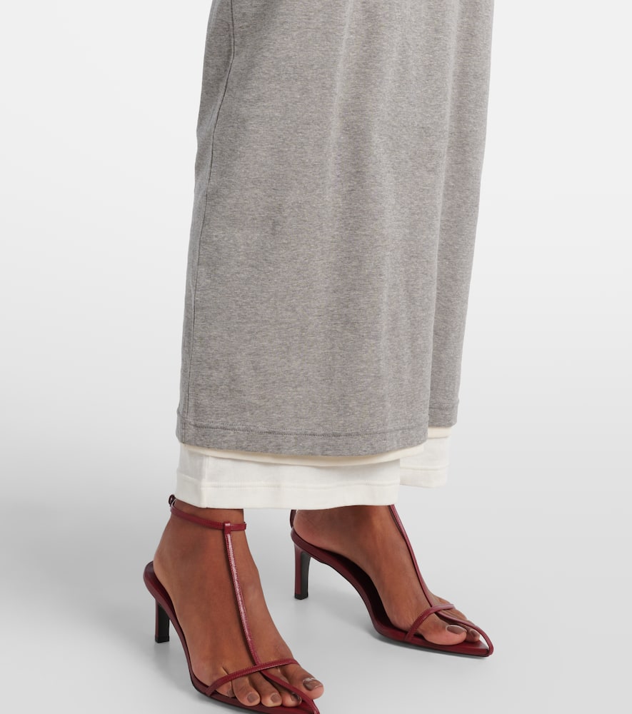 Layered cotton jersey maxi dress