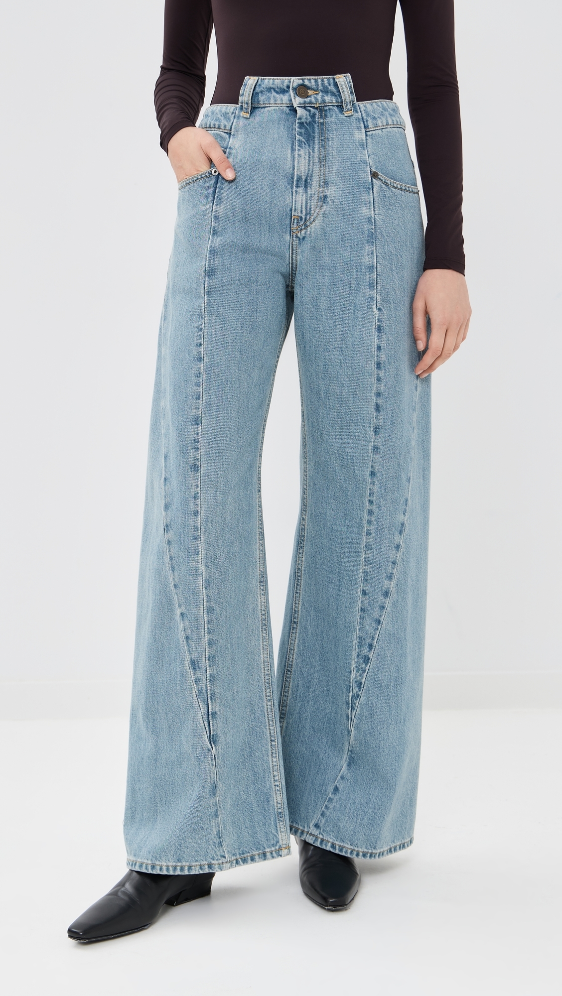 5 Pockets Pants Medium Blue Stone Wash
