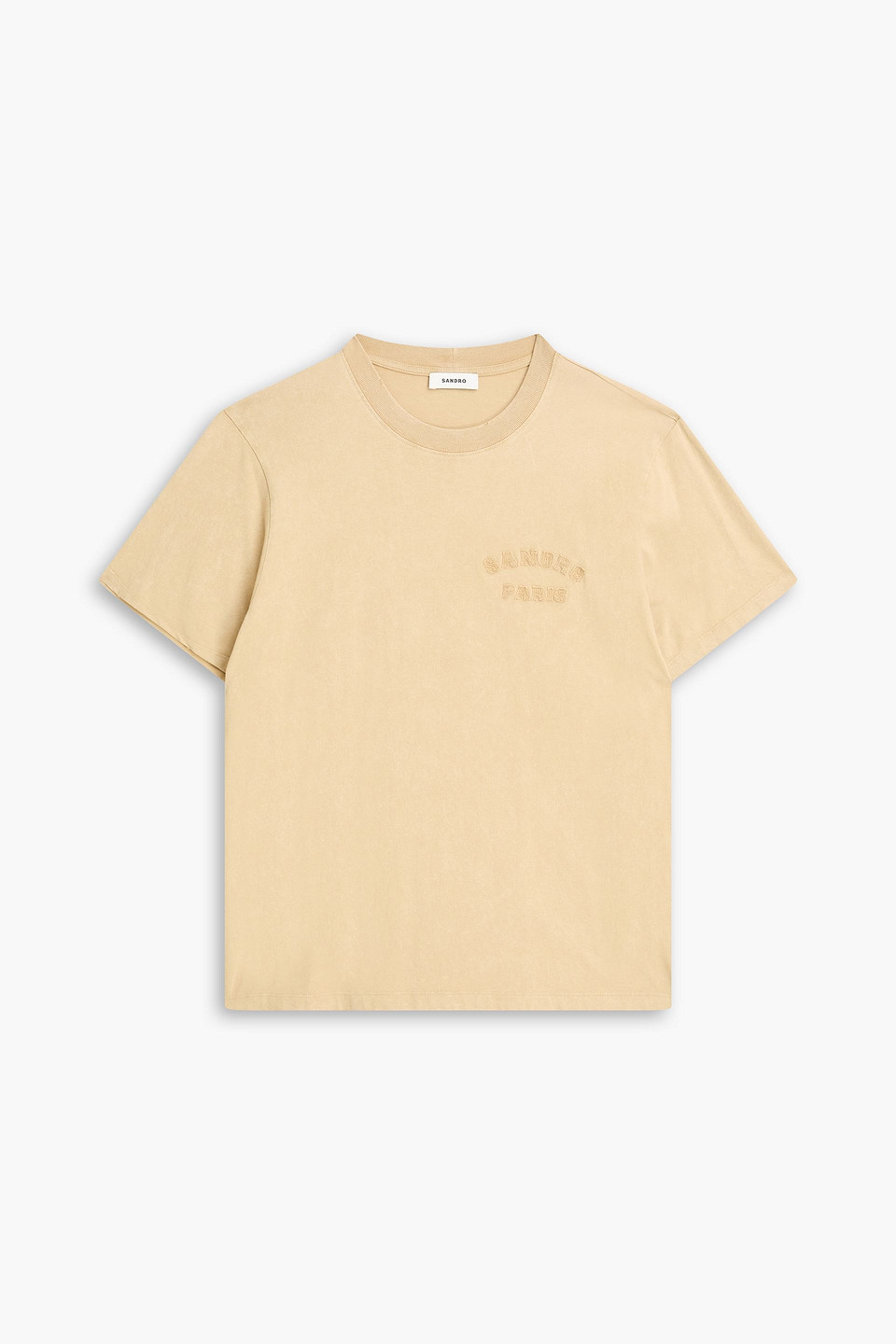Embroidered cotton-jersey T-shirt - Neutral - L