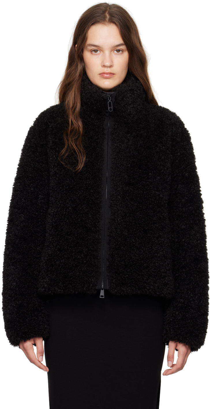 Moncler Black Bridoire Faux-Shearling Down Jacket