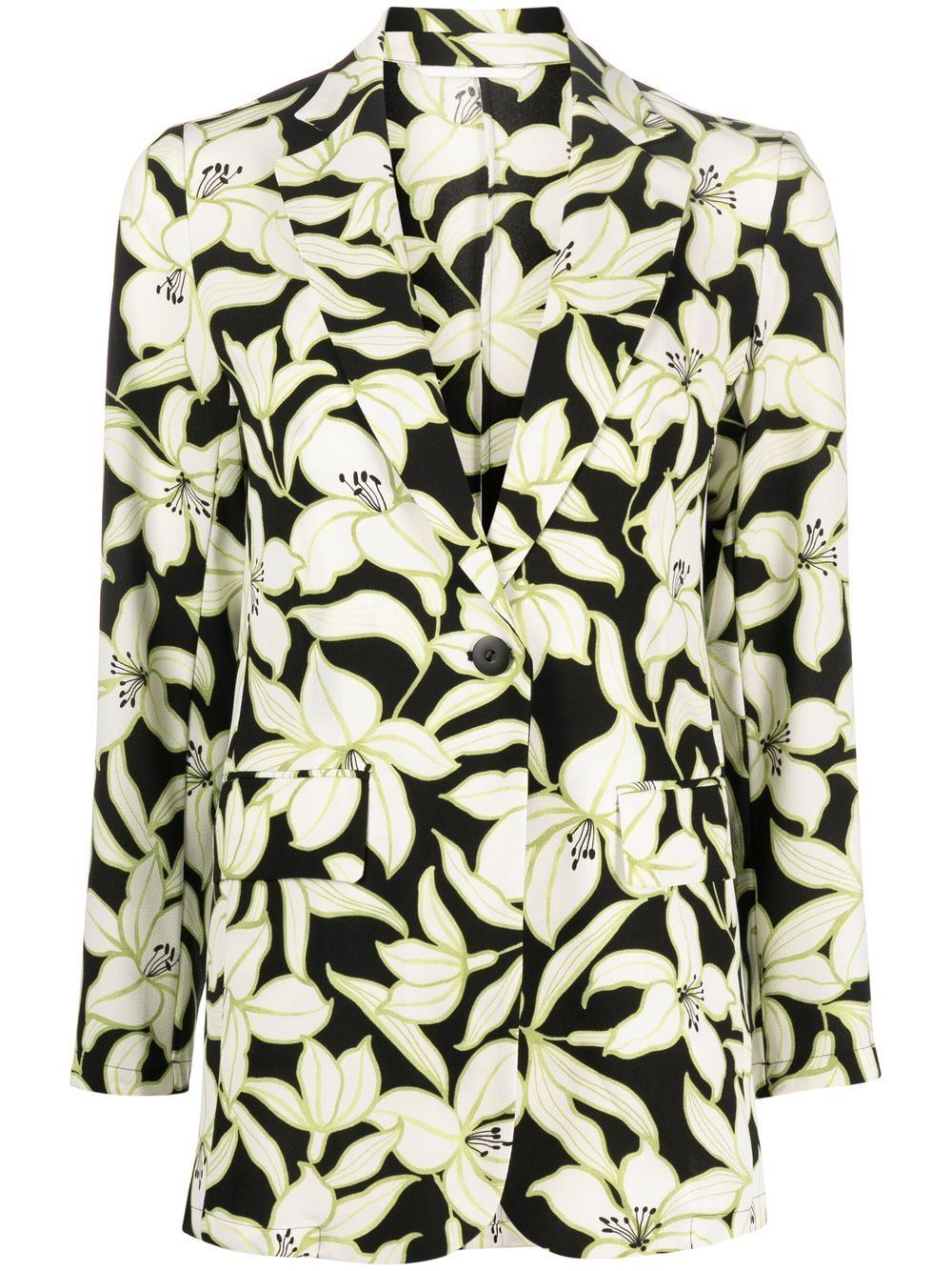 Studio floral-print blazer - Black
