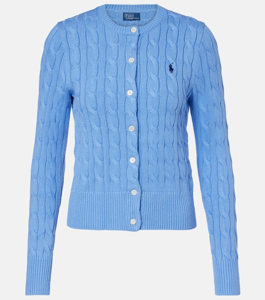 Cable-knit cotton cardigan