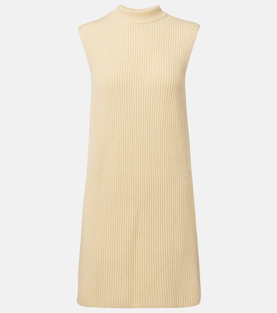 Oversized ribbed-knit wool vest
