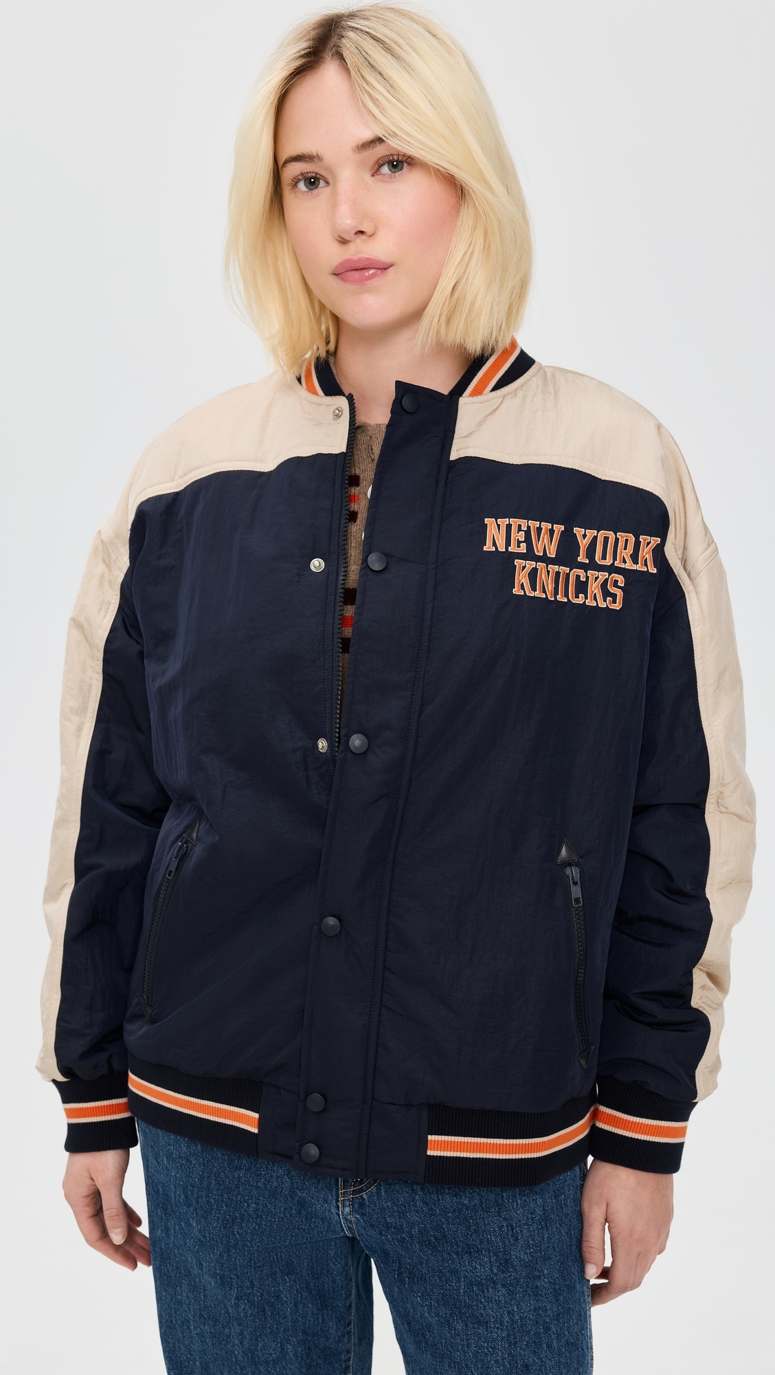 Double Yoke Bomber Jacket Knicks/Navy