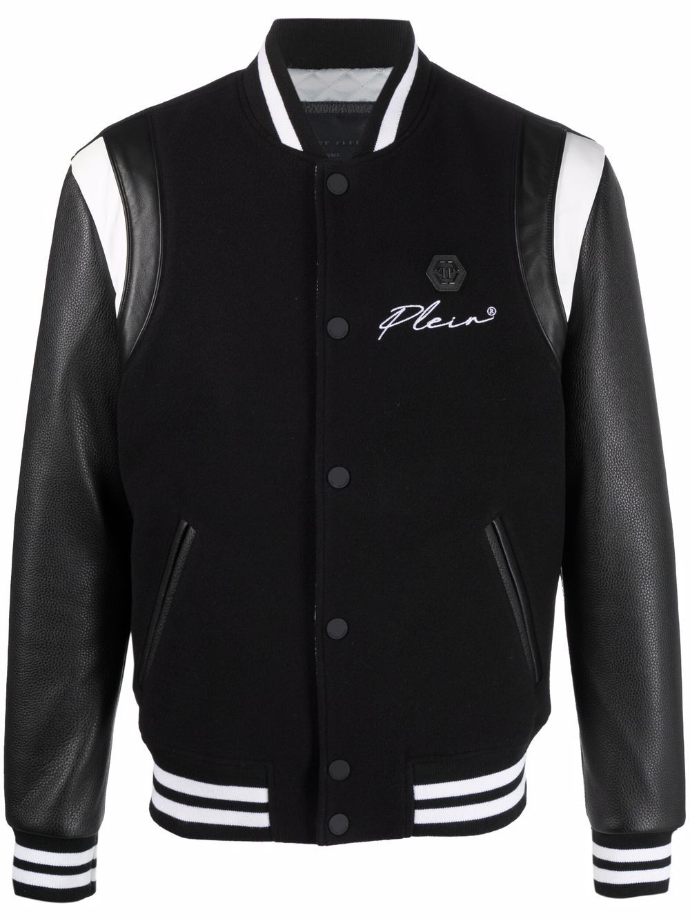 Signature stripe-trimmed bomber jacket - Black