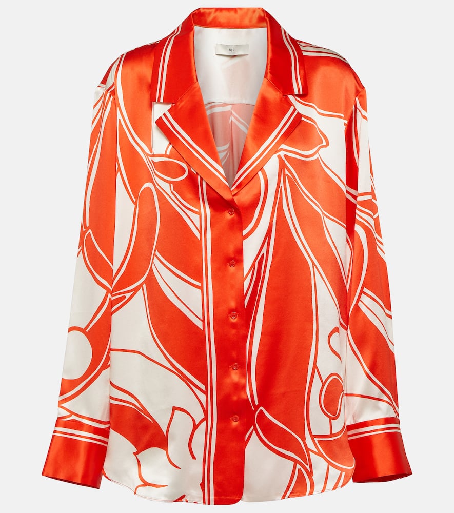 Ramona printed silk satin shirt