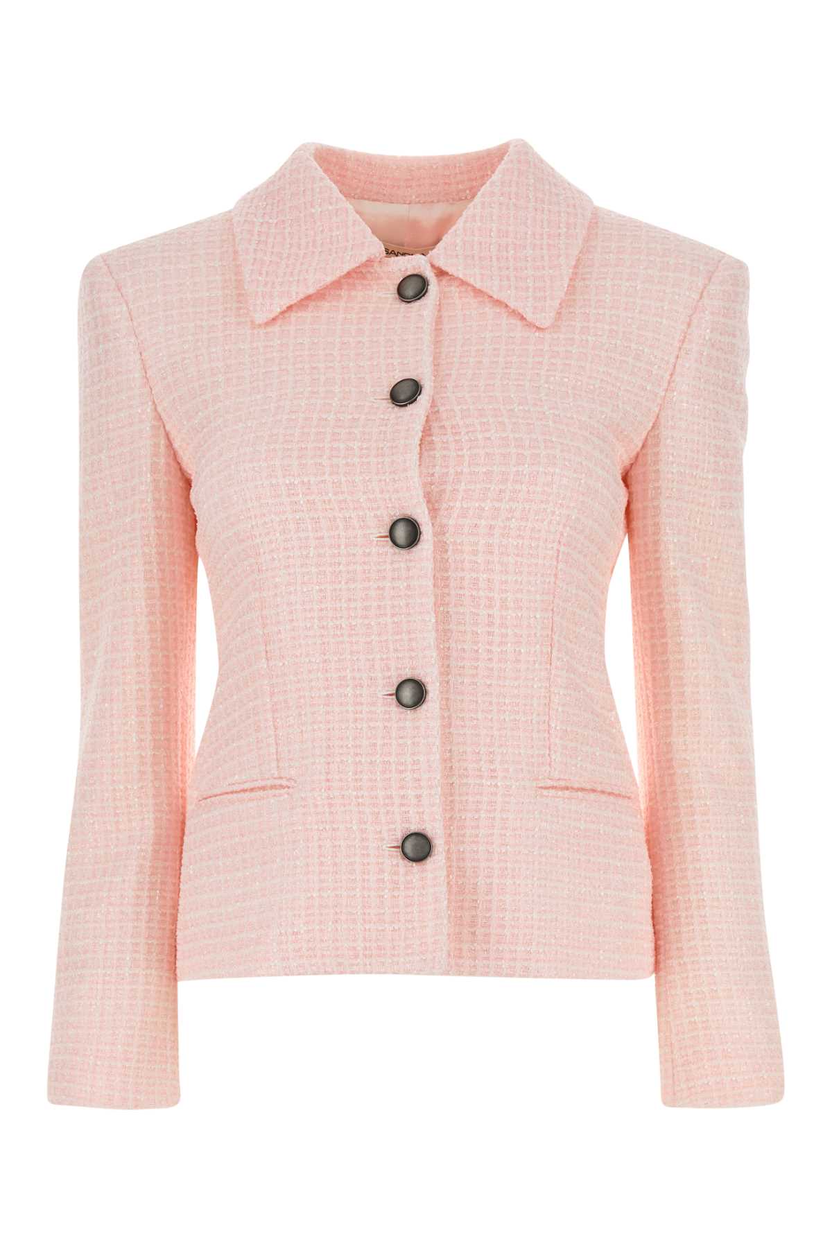 Quilted Tweed Blazer — Pink
