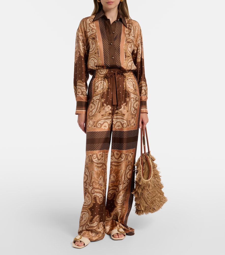 Luna paisley silk palazzo pants