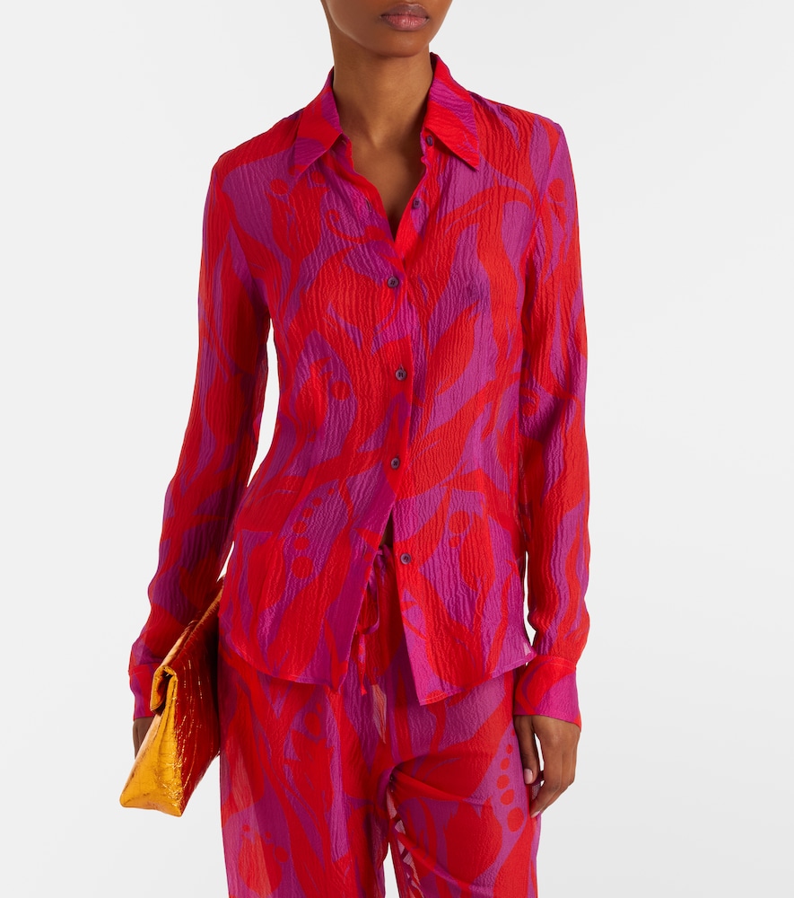 Cloudy printed silk shirt
