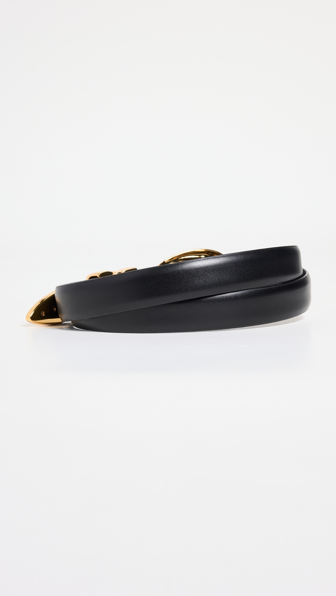 Triple Metal Keeper Gold Belt True Black with Gold Hardware