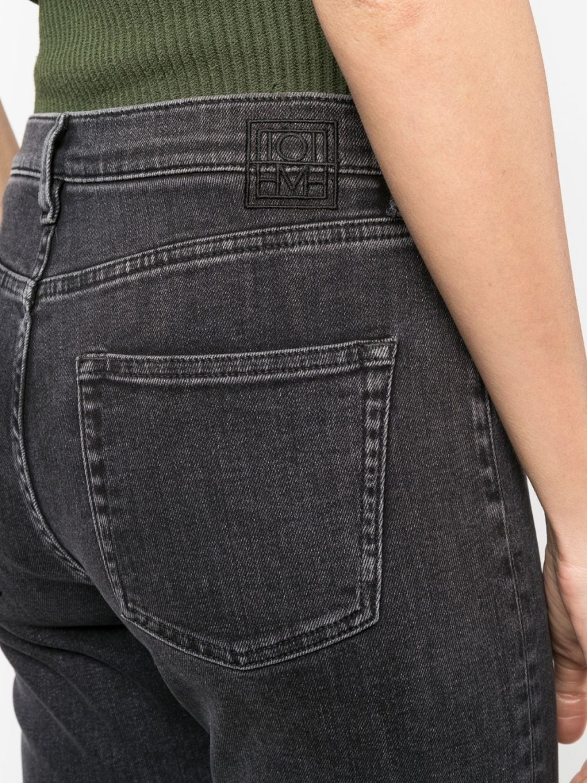 Twisted-seam straight-leg jeans - Grey